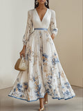 Women's Floral Art Print Maxi Dress