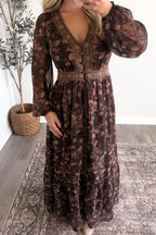 Spiced Fig Floral Maxi Dress