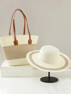 Holiday Straw Woven Bag + Woven Hat Set