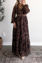 Spiced Fig Floral Maxi Dress
