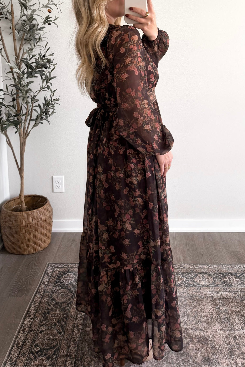 Spiced Fig Floral Maxi Dress