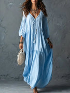 Women's Loose Bohemian Style Cotton Linen Long Dress
