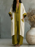 Women's Minimalist-style Casual Cotton-linen Three-piece Set