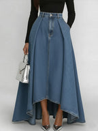 Women's High-waisted Loose-fitting A-line Denim Skirt