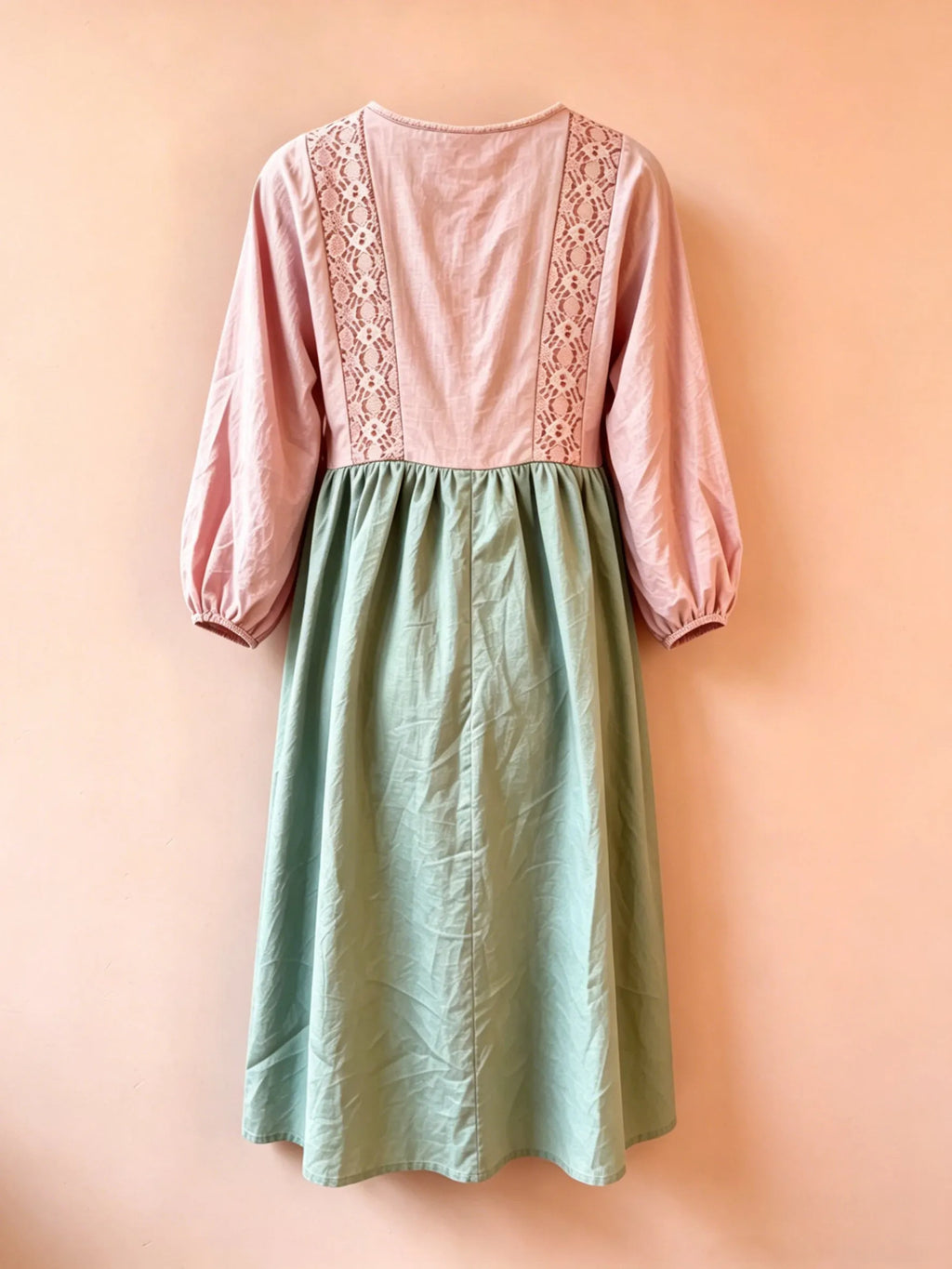 Bohemian-style Color-block Cotton-linen Dress
