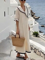 Women'S Loose Striped Print Dress