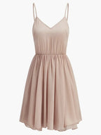 Semi-Sheer Ruffle Dress With Outer Cape Two-piece Set