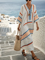 Women'S Loose Striped Print Dress