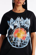 Def Leppard High Low Tee - Black