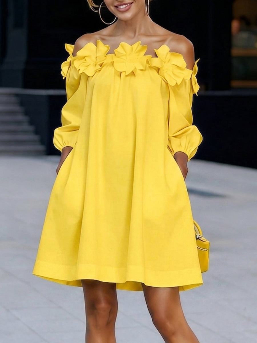 Stylish Blooming Floral A-line Mini Dress
