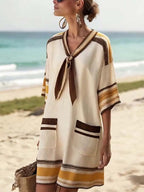 Women'S Loose Striped Print Dress