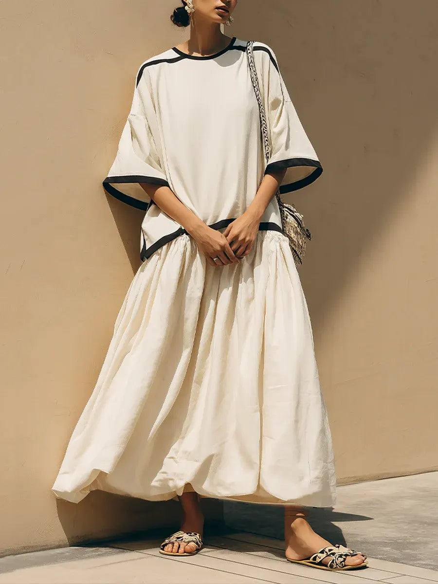 Women's Striped Decorated Bud Skirt Set
