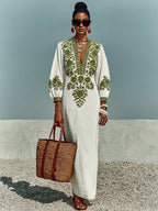 Loose-fit Casual Linen And Cotton Dress