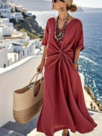 Women'S Loose Solid Color Dress