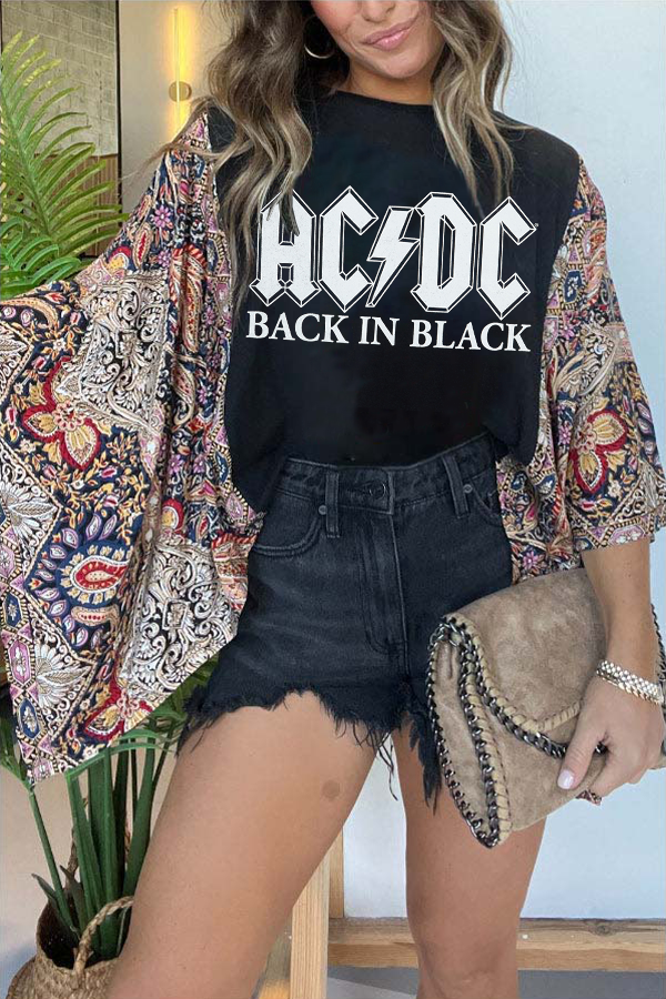 AC/DC Back In Black Tee（No Patch）