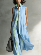 Minimalist Art-Style Decorative Trim Cotton-Linen Two-Piece Set