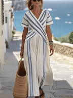 Women'S Loose Striped Print Dress