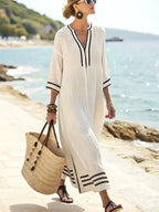 Women'S Loose Striped Print Dress