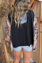 Johnny Cash Mix & Match Tee Black Floral