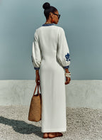 Loose-fit Casual Linen And Cotton Dress