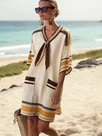 Women'S Loose Striped Print Dress