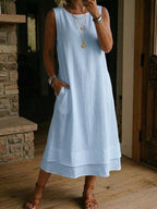 Women's Round-neck Sleeveless Dress