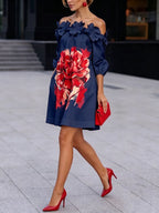 Stylish Blooming Floral A-line Mini Dress