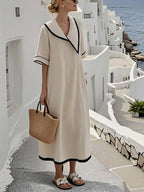 Women'S Loose Striped Print Dress