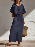 Casual Cozy Shirt And Skirt Linen Two-piece Set