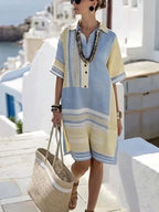 Women'S Loose Striped Print Dress