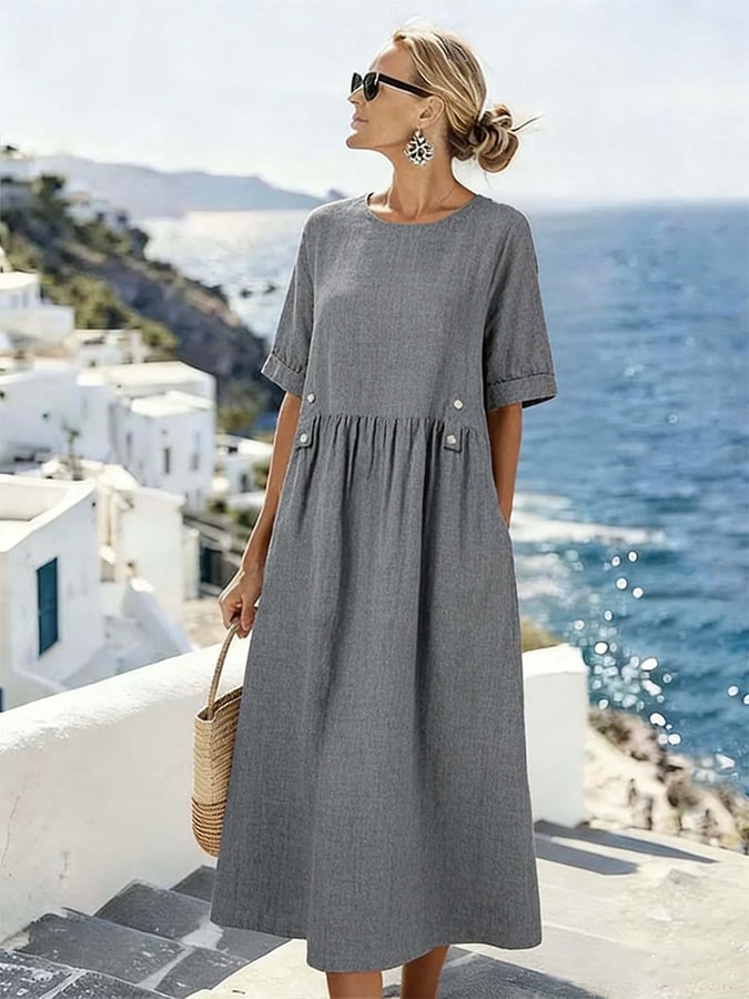 Women'S Casual Solid Color  Dress
