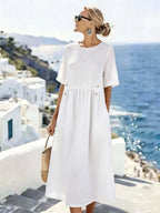 Women'S Casual Solid Color  Dress
