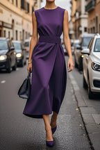 Women's Elegant Solid Color Waist Dress