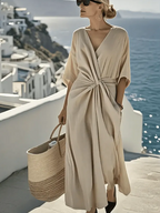 Women'S Loose Solid Color Dress