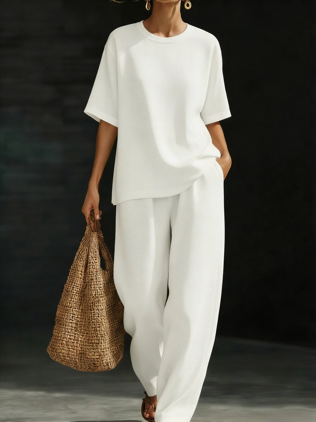 Women's 100% Cotton Two-Piece Set