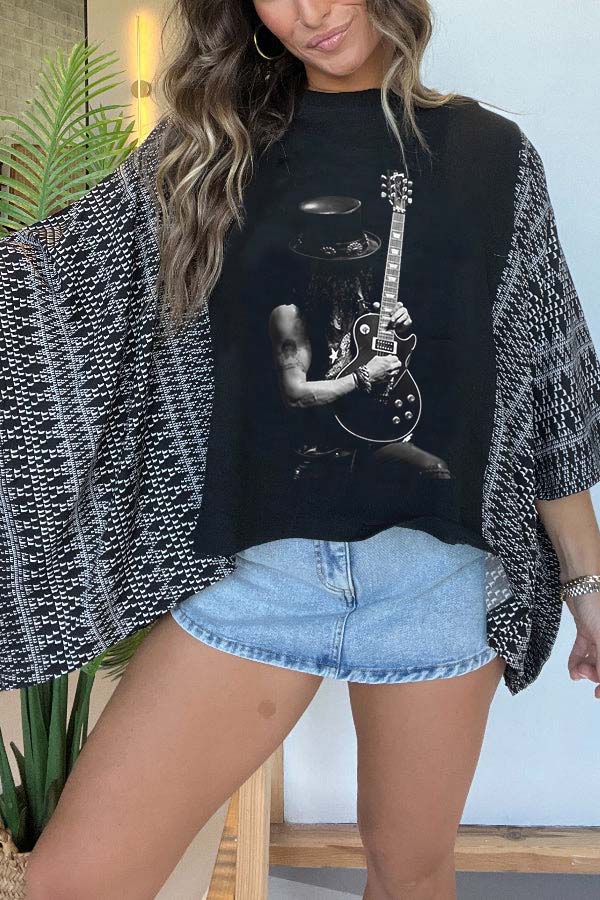 Stage Slash Guitars Print Tee（No Patch）