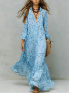 Women's Retro Leopard Pattern Art Print Casual Stylish Maxi Dress
