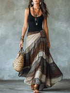 Women's Retro Pattern Art Print Casual Stylish Cotton Skirt