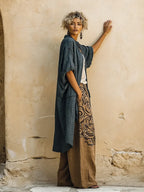 Bohemian Vintage-print Cotton-linen Three-piece Set