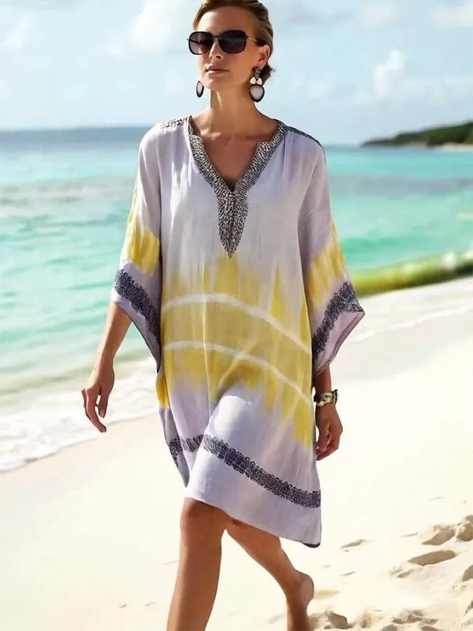 Women'S Loose Striped Print Dress