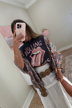 The Rolling Stones Mix & Match Tee Black Floral