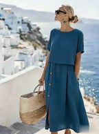 Women'S Casual Solid Color  Dress