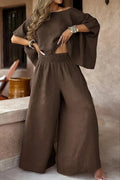Women's Chic Casual Stylish Cotton Linen Top & Maxi Pants Set