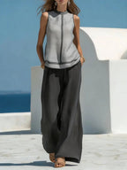 Sleeveless Top And Trousers Set