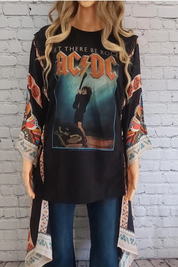 Black AC/DC rock Mix & Match Tee （No Patch）