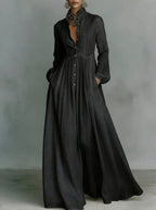 Elegant and romantic denim maxi skirt