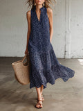 Retro-style Polka Dot Ruffled Hem Dress