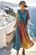 Women's loose-fitting retro printed dress