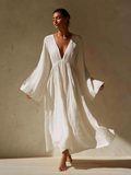 Women's Linen V-Neck Dress
