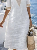 Women'S Casual Color-Block Patchwork Dress